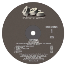 Nirvana 'Nevermind' LP Label Sticker