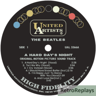 The Beatles 'A Hard Day's Night' LP Label Sticker
