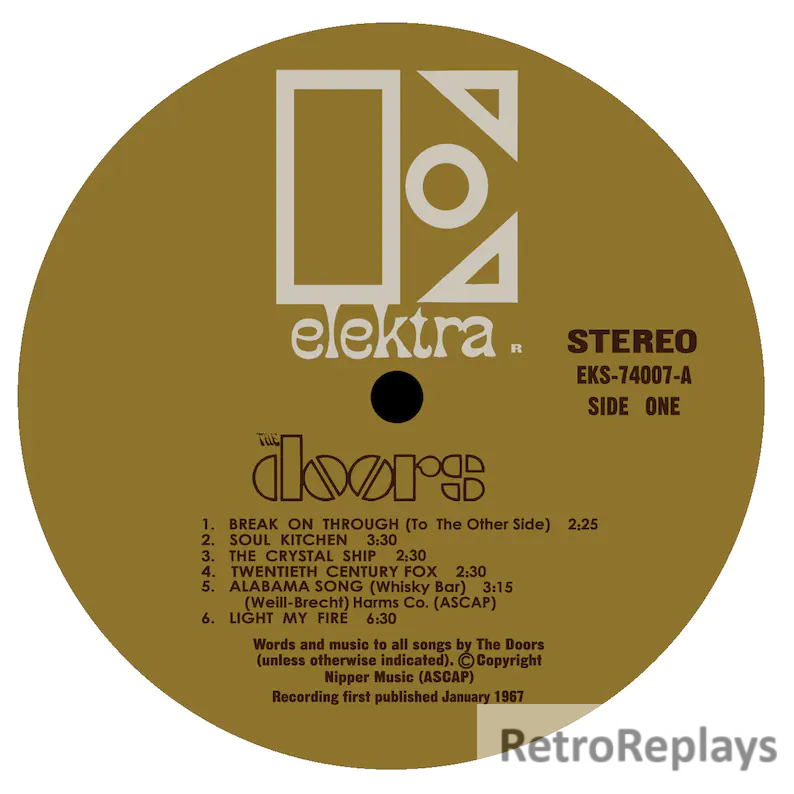 'The Doors' LP Label Magnet