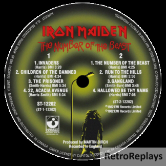 Iron Maiden 'The Number of the Beast' LP Label Sticker