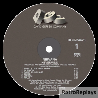 Nirvana 'Nevermind' LP Label Sticker