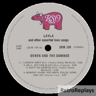 Derek and the Dominos 'Layla and Other Assorted Love Songs' LP Label Sticker