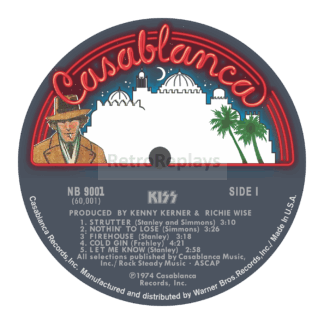 KISS Debut Album LP Label Sticker