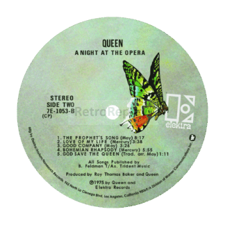 Queen 'A Night at the Opera' LP Label Sticker