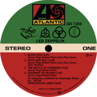 Led Zeppelin IV 'Zoso' LP Label Magnet