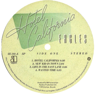 The Eagles 'Hotel California' LP Label Magnet