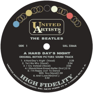 The Beatles 'A Hard Day's Night' LP Label Magnet