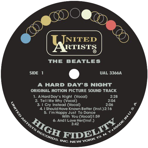 The Beatles 'A Hard Day's Night' LP Label Magnet