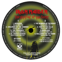 Iron Maiden 'The Number of the Beast' LP Label Sticker