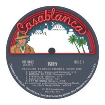 KISS Debut Album LP Label Sticker