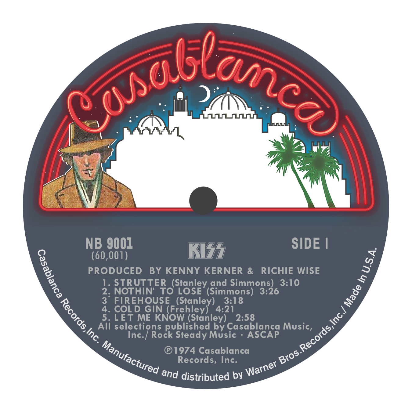 KISS Debut Album LP Label Sticker