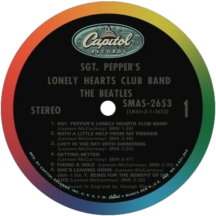 The Beatles 'Sgt. Pepper's Lonely Hearts Club Band' LP Label Sticker