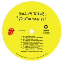 The Rolling Stones 'Exile on Main St.' LP Label Sticker