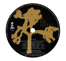 U2 'The Joshua Tree' LP Label Sticker