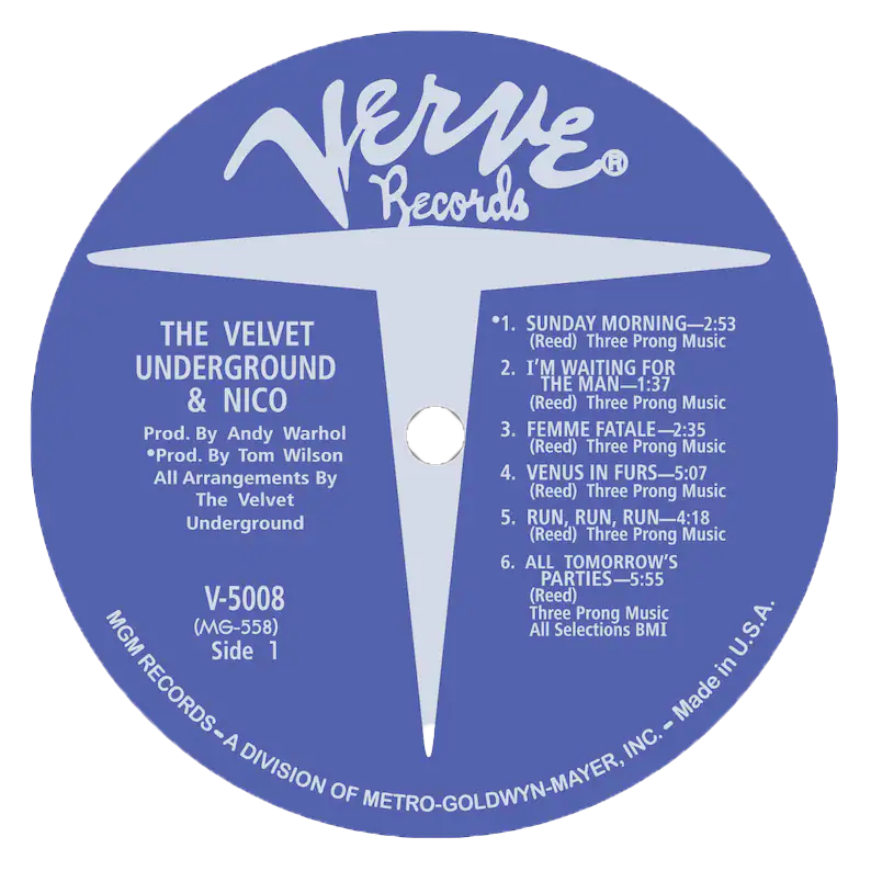 'The Velvet Underground & Nico' LP Label Sticker