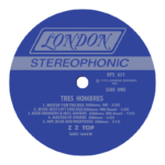 ZZ Top 'Tres Hombres' LP Label Sticker
