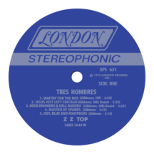 ZZ Top 'Tres Hombres' LP Label Sticker